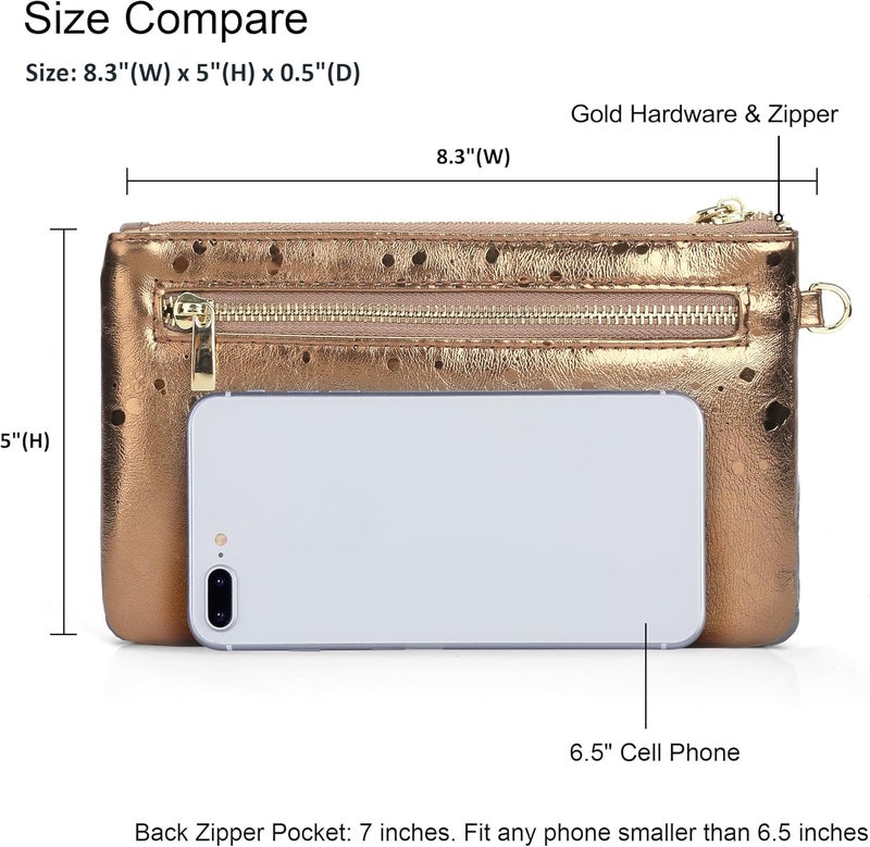 befen Genuine Leather Wristlet Clutch RFID Blocking Bag Cell Phone Wallet Purse Wristlet Wallet Purses and Handbags for Women - Image 4