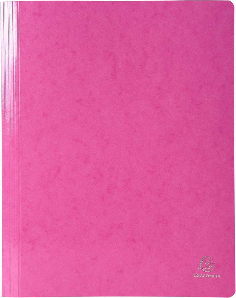 Exacompta - Ref 380808B - Iderama Collection - Flat Bar Files - 240 x 320mm in Size, Suitable for A4 Documents, 355gsm Glossy-Coated Pressboard - Pink (Pack of 25) - Image 1