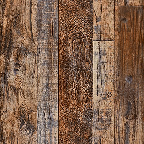 WENMER 118 x 394 Brown Wood Wallpaper Peel and Stick Wallpaper Shiplap Self Adhesive Wall Paper Removable Wood Contact Paper for Cabinet Countertop Shelf Drawer Wall Door - Image 1