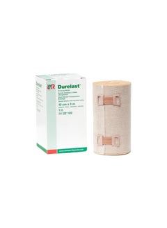 Lohmann & Rauscher Lohmann & Rauscher Durelast Extra Short Stretch Bandage, Compression Bandage with 45% Stretch, 66% Cotton & 34% Polyamide, 10cm Wide x 5m Long Roll 