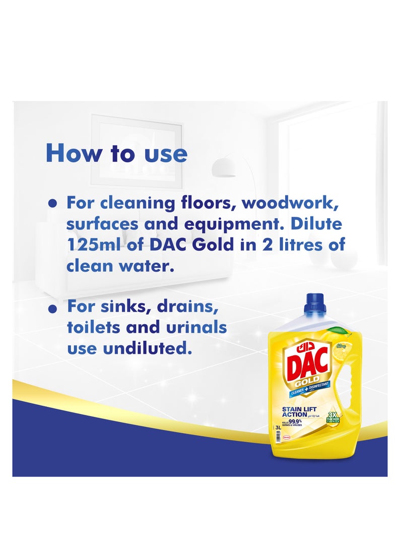 Dac Gold Multi-Purpose Disinfectant And Liquid Cleaner Citrus 3L+1L  - Image 4