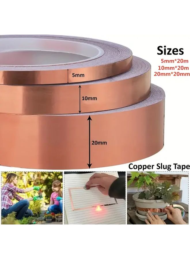 Double Sided Conductive Copper Foil Tape 30mm x 787 Inch EMI Shielding Electrical Repairs - Image 3