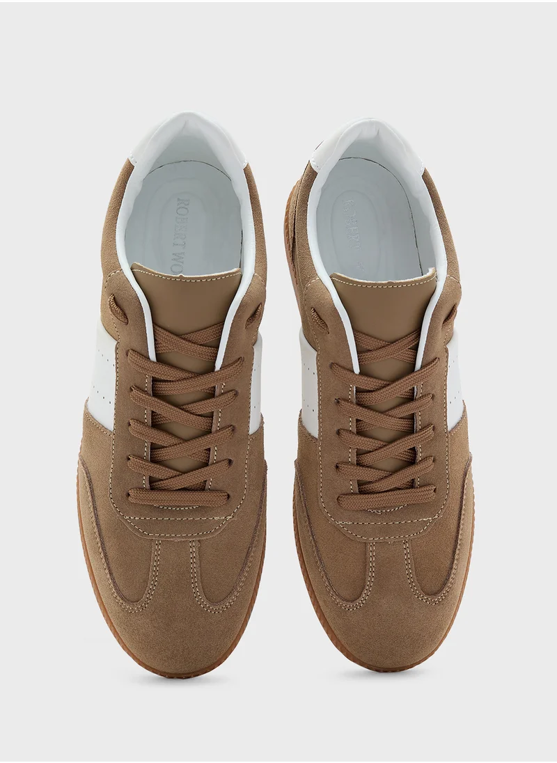 Robert Wood Genuine Suede Leather Retro Sneakers