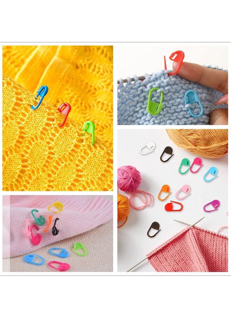 200 Colorful Locking Stitch Markers for Knitting and Crochet, 10 Vibrant Colors, 2 Boxes of 100 Each, Perfect for Crafting - Image 4