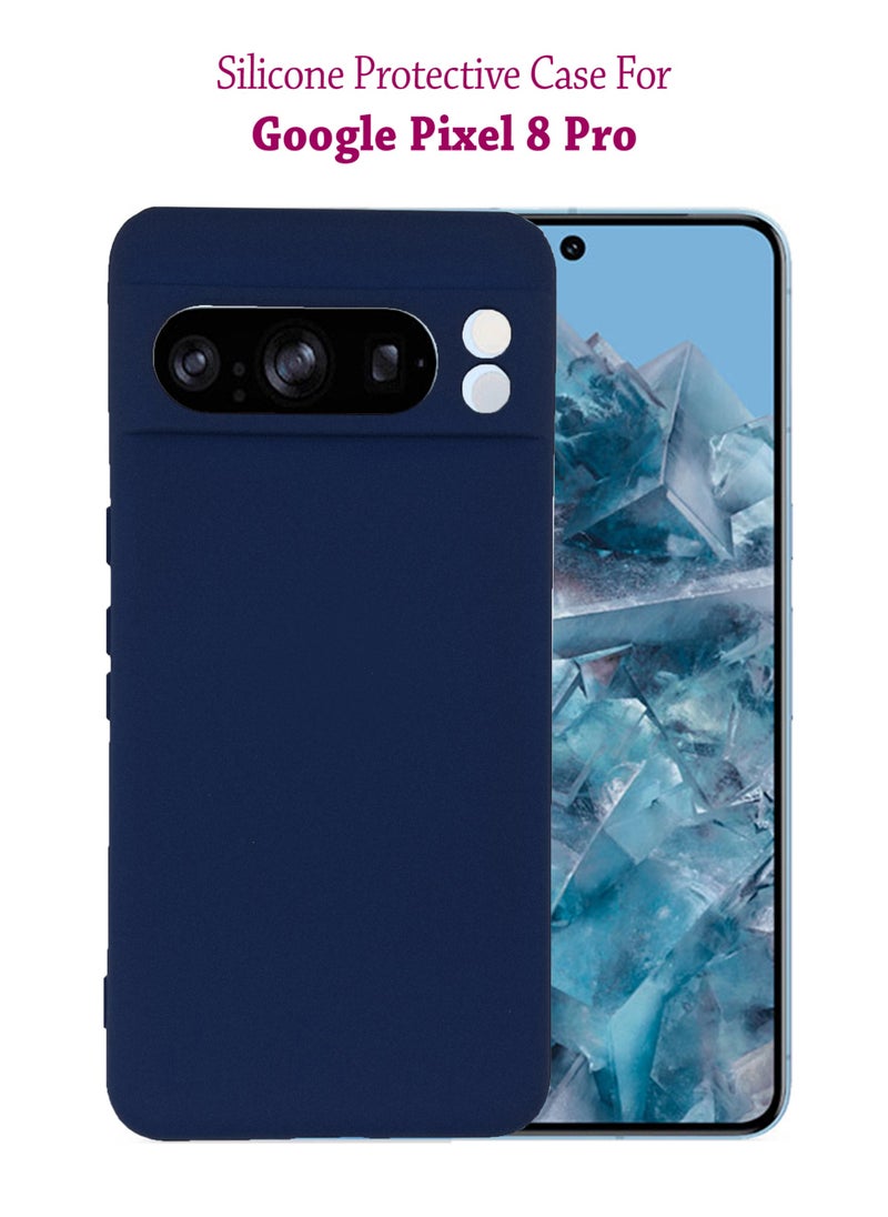Waldic - Silicone Protective Back Case Cover For Google Pixel 8 Pro - Dark Blue - Image 1