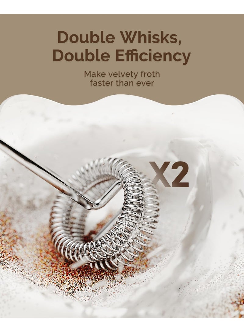 كينجوان خفاقة حليب كهربائية محمولة قابلة لإعادة الشحن، مزودة بمضرب مزدوج، شحن سريع، محرك قوي، خلاط يدوي كهربائي، متوافقة مع مطاحن وآلات صنع القهوة - Image 3