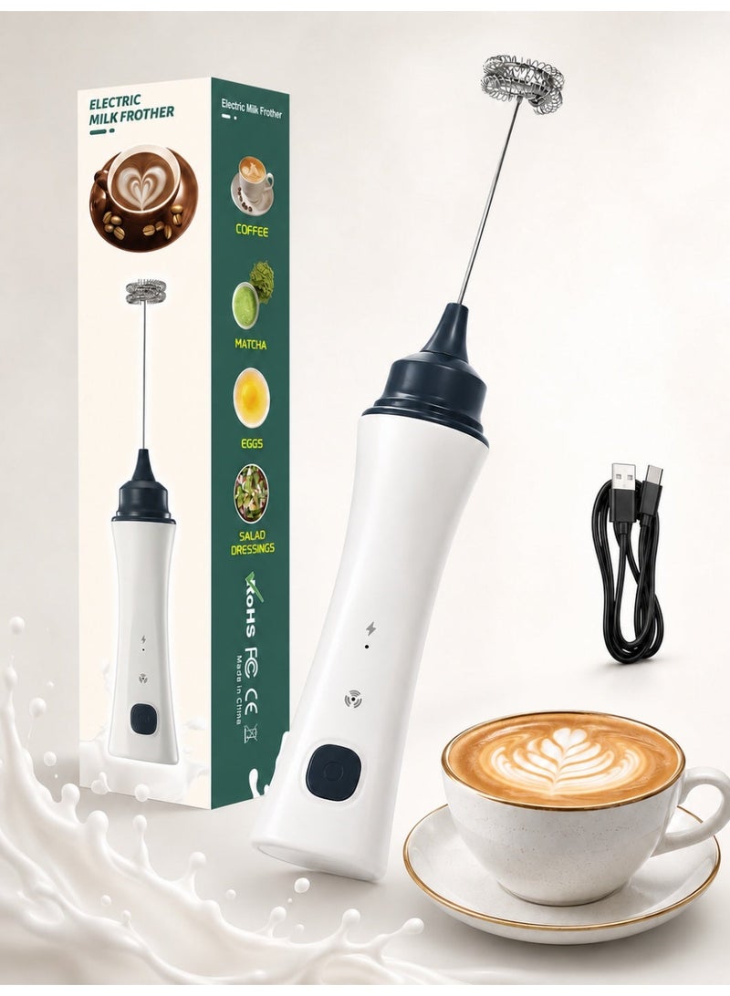 Kingone Rechargeable Milk Frother for Coffee, Electric Handheld Frother Wand with Dual Whisk, Fast Recharge, Powerful Motor, Handheld Mixer Electric, Compatible with Coffee Grinder and Coffee Maker - Image 1