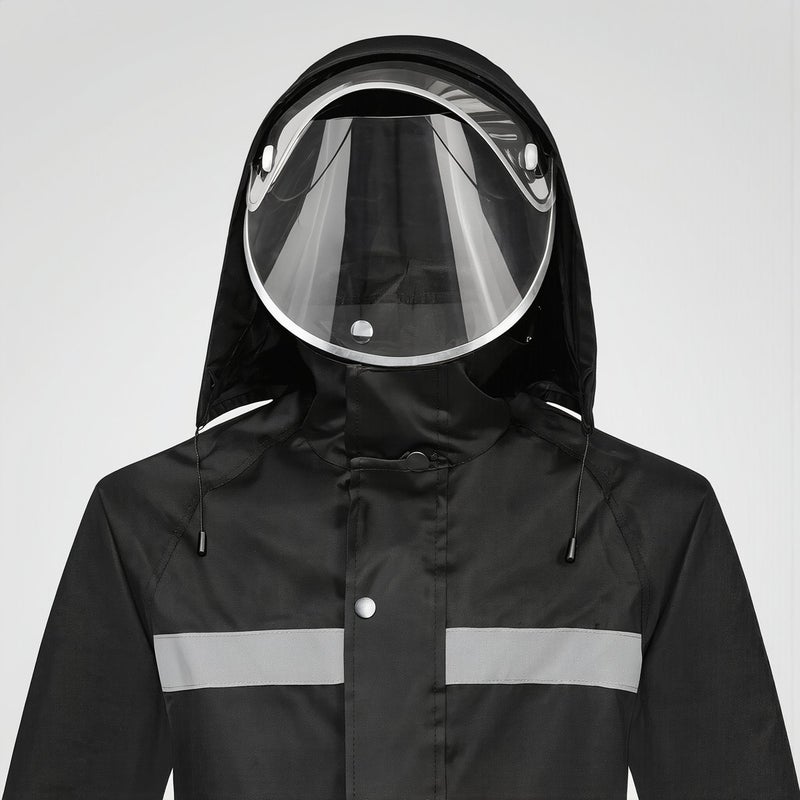 Upgrade Double Layer Rain Coat Oxford Fabric Clear Face Shield Waterproof Breathable - Image 5
