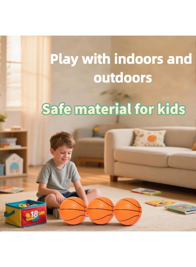 INTOWIND Mini Basketballs 3 Pack - 7inch Small Basketball Size 3 Set with Pump Needle - Ideal for Mini Hoop, Outdoor & Indoor Play, Pool Parties - Kids Basketball Party Favors - Image 2