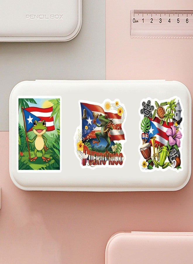 CPORER 50Pcs Funny Puerto Rico Coqui Stickers Cute Coqui Frog Sticker Puerto Rico Flag Decal Stickers for Water Bottle, Hydroflask, Guitar, Luggage, Phone, Case, Laptop, Skateboard, Gift - Image 4
