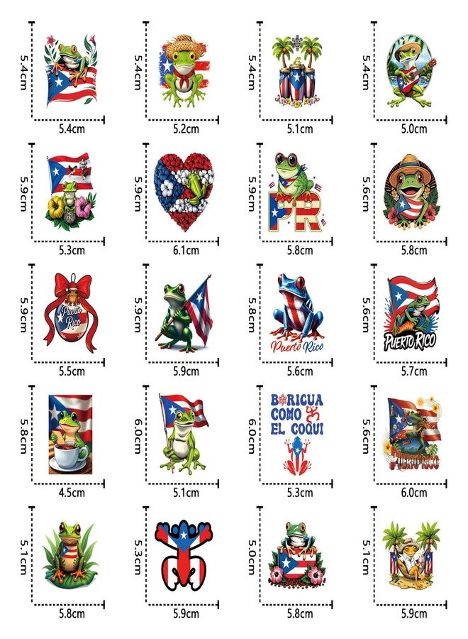 CPORER 50Pcs Funny Puerto Rico Coqui Stickers Cute Coqui Frog Sticker Puerto Rico Flag Decal Stickers for Water Bottle, Hydroflask, Guitar, Luggage, Phone, Case, Laptop, Skateboard, Gift - Image 5