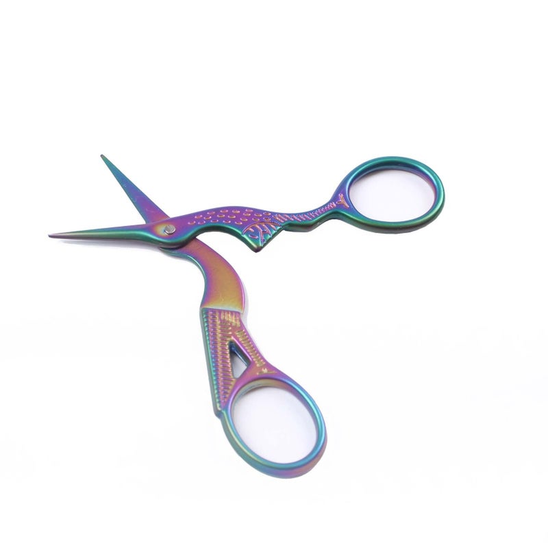 BIHRTC Stainless Steel Sharp Tip Classic Stork Scissors Crane Design Sewing Scissors DIY Tools Dressmaker Shears Scissors for Embroidery, Craft, Needle Work, Art Work & Everyday Use (3.6", Colorful) - Image 2