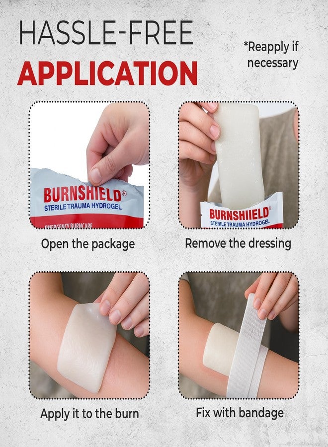 Burnshield Burn Dressing 2.5 x 50cm (3-Pack - Sterile Hydrogel Trauma Pads for Finger and Toe Burns, Scalds & Sunburn Relief – Emergency First Aid Cooling Gel - Individually Wrapped - Image 5