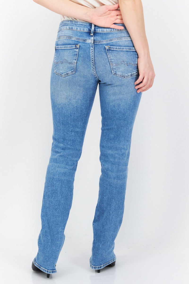 Pepe Jeans جينز دنيم قابل للتمدد للنساء بقصة عادية، أزرق - Image 4