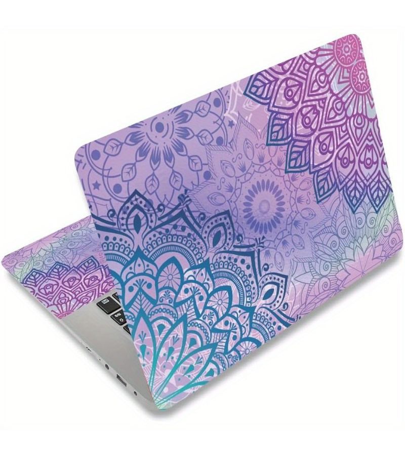 Steel 3Pcs Laptop Skin Sticker Vinyl Decal Set Removable Mandala Keyboard Cover - Image 2