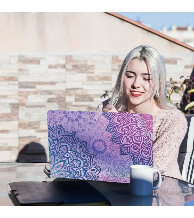 Steel 3Pcs Laptop Skin Sticker Vinyl Decal Set Removable Mandala Keyboard Cover - Image 1