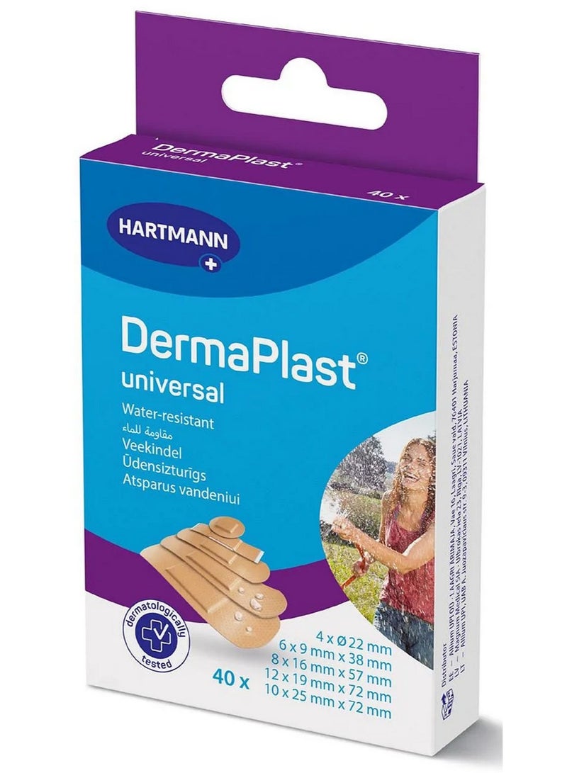 Hartmann Dermaplast Universal Water Resistant Plasters 5 Sizes 40 Pcs - Image 1