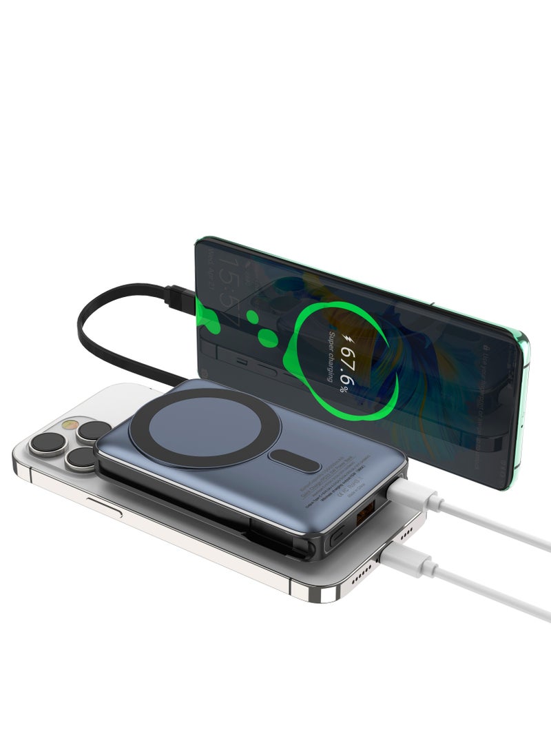 Wave Wireless Power Bank Quality Capacity Polymer Charger – Power bank that Travel Safe One Year Warranty 10000mAh 22.5W Fast Charging Power bank with Phone Stand - Image 1