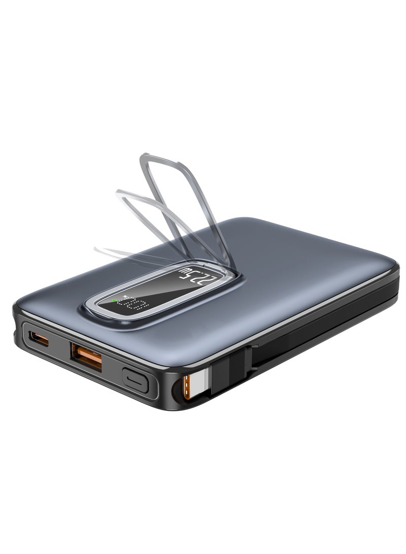 Wave Wireless Power Bank Quality Capacity Polymer Charger – Power bank that Travel Safe One Year Warranty 10000mAh 22.5W Fast Charging Power bank with Phone Stand - Image 2