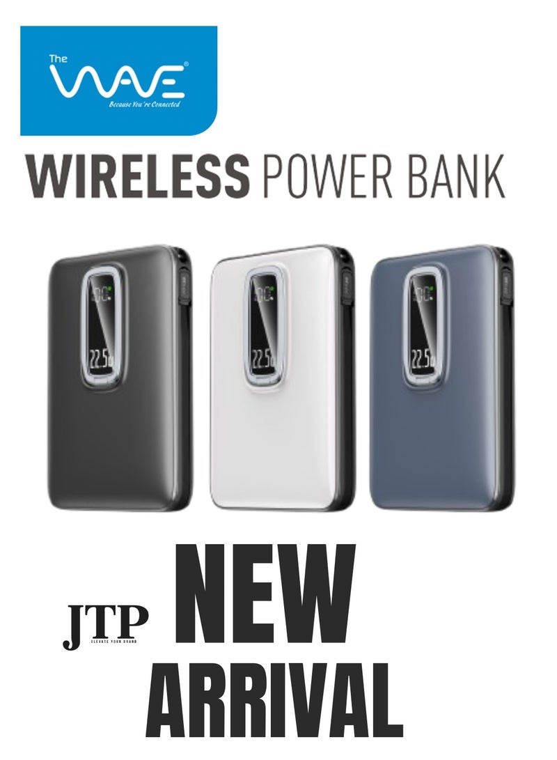 Wave Wireless Power Bank Quality Capacity Polymer Charger – Power bank that Travel Safe One Year Warranty 10000mAh 22.5W Fast Charging Power bank with Phone Stand - Image 5