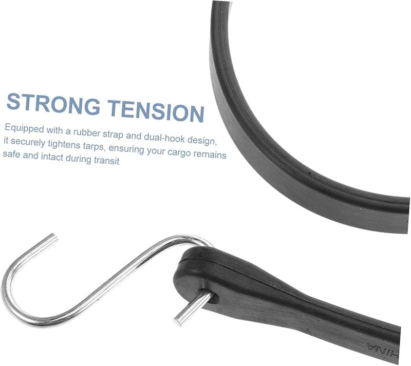 أشرطة قماش القطران المطاطية الثقيلة مع خطاطيف حبل بنجي مرن لتأمين شحنات الشاحنات والمقطورات - Image 4