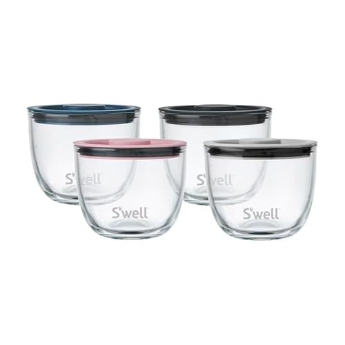 S'well 12oz Glass Prep Bowl Set of 4 For Easy Meal Prep, S'well Signatures, Made From Durable Tempered Glass, Nests Inside 21.5oz - Image 1