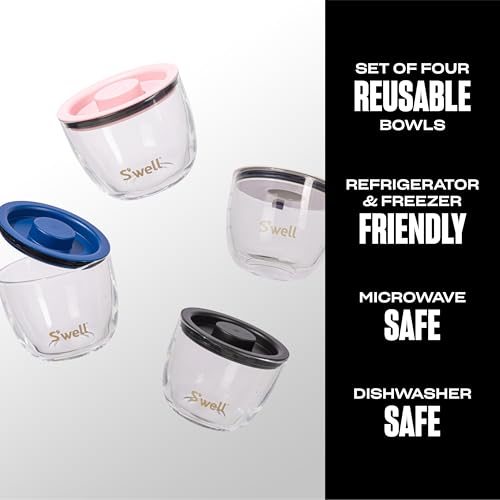 S'well 12oz Glass Prep Bowl Set of 4 For Easy Meal Prep, S'well Signatures, Made From Durable Tempered Glass, Nests Inside 21.5oz - Image 2