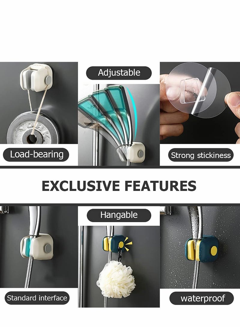 Self Adhesive Shower Head Holder, Adjustable Bracket for Handheld, Waterproof Wand, Wall Mount Arm with Hook Bathroom, Removable (4 Pcs) - Image 3