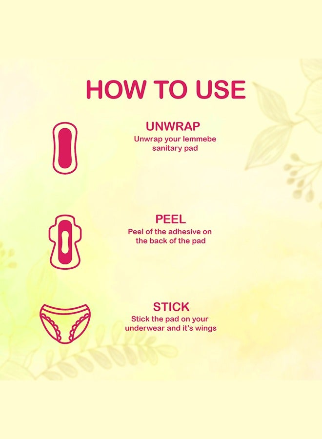 LEMME BE XXL Sanitary Pads Rash Free Xxtra long Sanitary Pads 100% Organic Biodegradable Pads For Women - 7 XXL Pads With Wings For Heavy Flow - Image 3