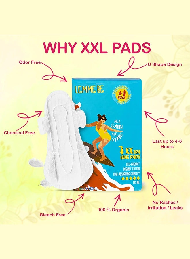 LEMME BE XXL Sanitary Pads Rash Free Xxtra long Sanitary Pads 100% Organic Biodegradable Pads For Women - 7 XXL Pads With Wings For Heavy Flow - Image 5