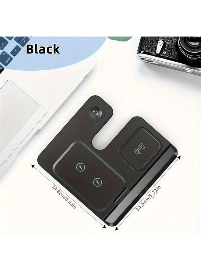 White 3 In 1 Foldable Wireless Charger Stand For Samsung Phone Watch Buds - Image 3