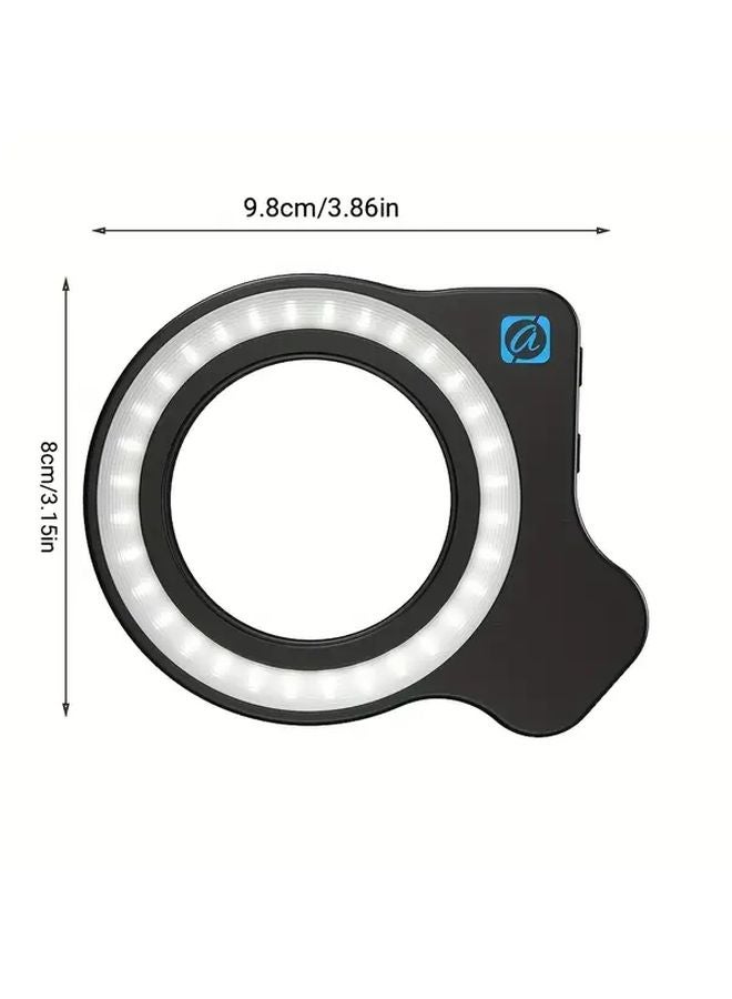 بلاك APEXEL ضوء حلقة LED محمول قابل للتعديل 3 في 1 مع عدسة ماكرو - Image 3