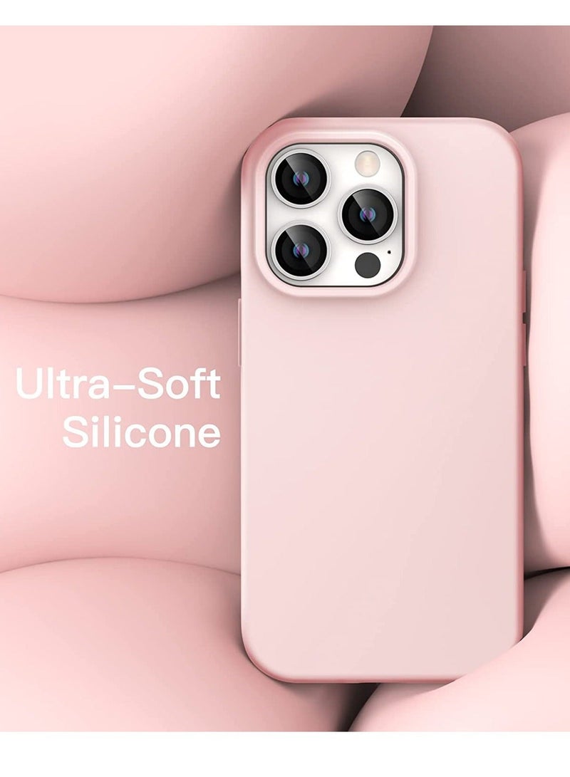 MUNTAQI Silicone Case for iPhone 14 Pro Max 6.7-inch, Silky-Soft Touch Full-Body Protective Phone Case, Shockproof Cover with Microfiber Lining (Pink) - Image 3