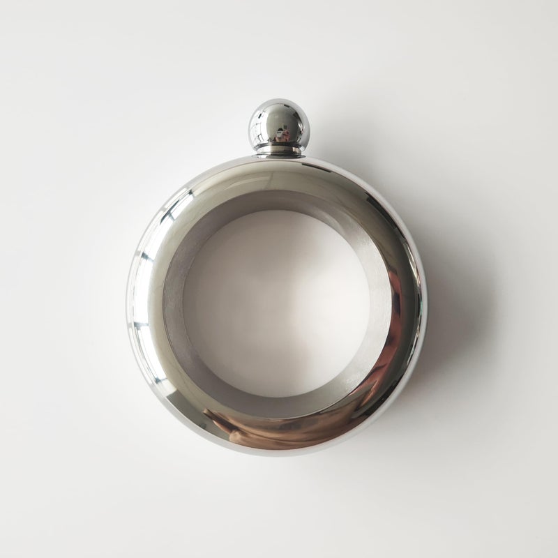 CNFLASK 3.5oz Mirror Polished Silver Bracelet Flask 304 Stainless Steel Bangle Shaped Drinking Flask With Funnel - Image 3