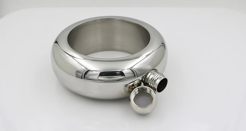 CNFLASK 3.5oz Mirror Polished Silver Bracelet Flask 304 Stainless Steel Bangle Shaped Drinking Flask With Funnel - Image 5