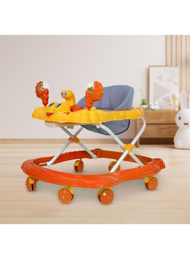 Luvlap Starshine Baby Walker 9+ Months | 3 Level Height Adjustment Walker/Advanced Baby Activity Walker, Orange - Image 1