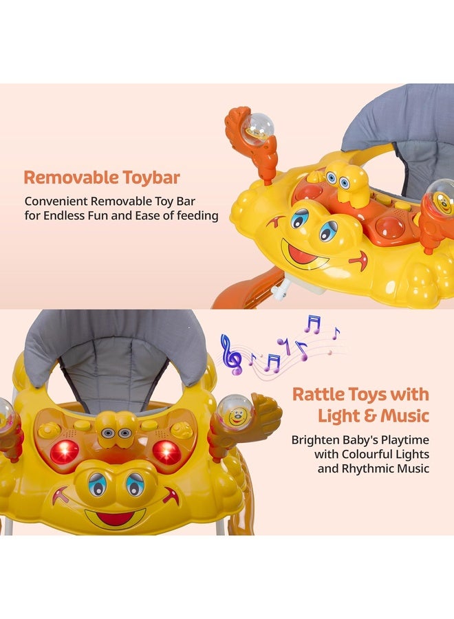 Luvlap Starshine Baby Walker 9+ Months | 3 Level Height Adjustment Walker/Advanced Baby Activity Walker, Orange - Image 4