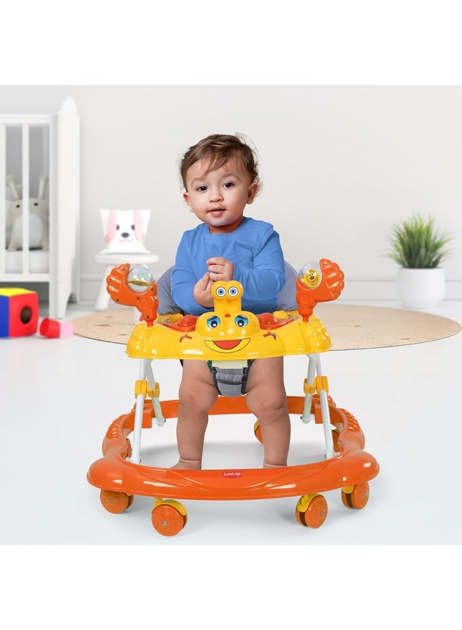 Luvlap Starshine Baby Walker 9+ Months | 3 Level Height Adjustment Walker/Advanced Baby Activity Walker, Orange - Image 5