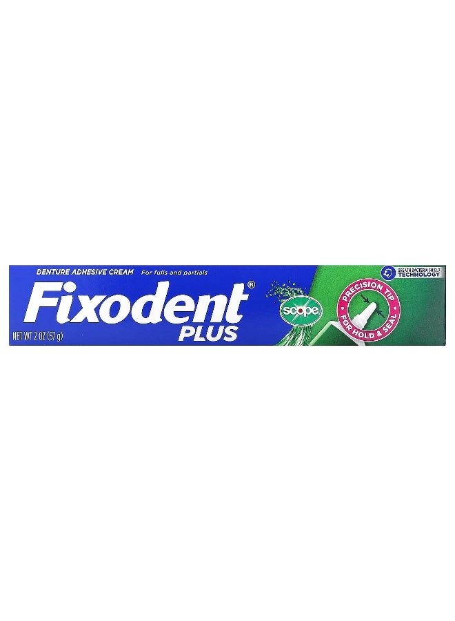 Fixodent, Plus, Dental Adhesive Cream, Scope, 2 oz (57 g) (Packaging may vary) - Image 2