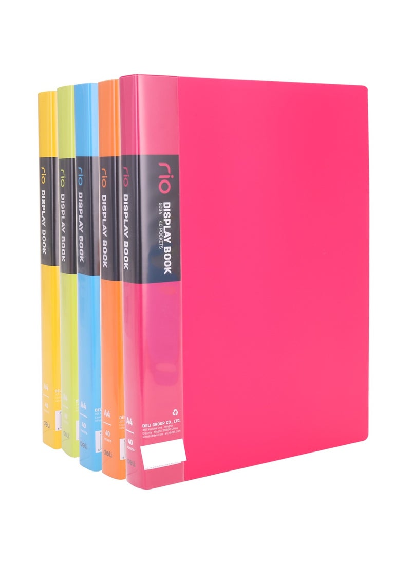 Deli 1-Piece Rio Display Book With 40 Pockets Assorted Colours - Image 4