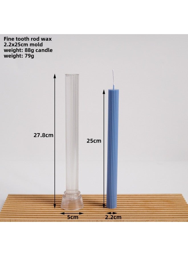 YIHAI Church Top 2.2cm Diameter Spire Slender Rod Wax Vertical Stripes Fine Tooth Rod Wax Diy Aromatherapy Candle Plastic Mold - Image 1