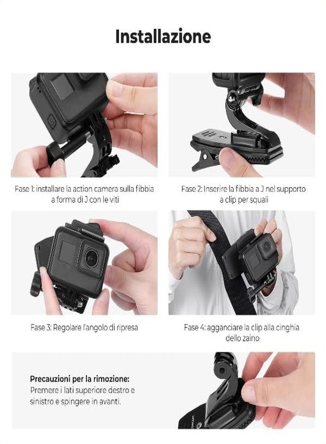 SHOPEE 360° Rotation Backpack Strap Quick Clip Mount for Hero 13/12/11/10/9/8/7/6/5/4 Black, Osmo Action 5 Pro/4/3 and Other Action Camera - Image 5