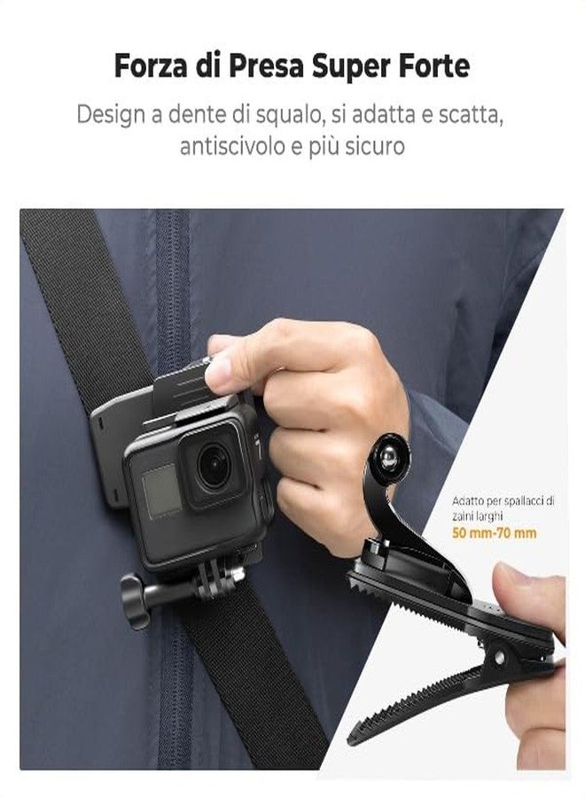SHOPEE 360° Rotation Backpack Strap Quick Clip Mount for Hero 13/12/11/10/9/8/7/6/5/4 Black, Osmo Action 5 Pro/4/3 and Other Action Camera - Image 3