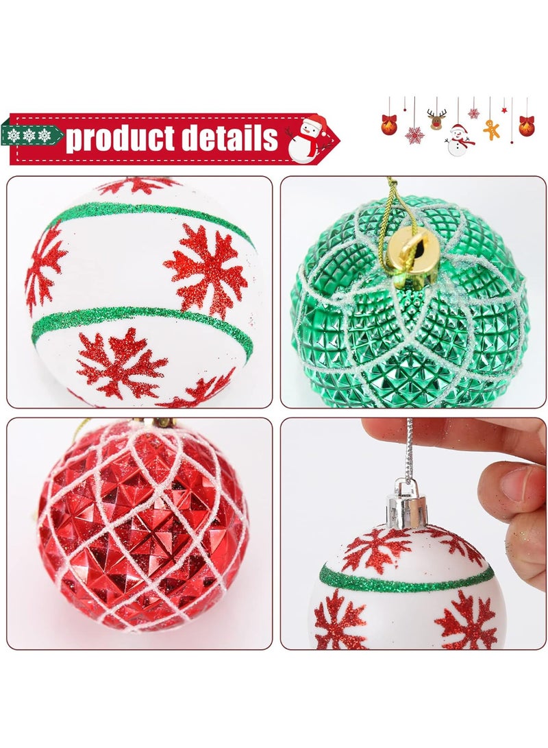 AUTOYSUR 42 PCS Christmas Balls Ornaments Set, Red Green and White Shatterproof Christmas Tree Haning Ball Ornament Decorations for Xmas Holiday Party DÃ©cor - Image 3
