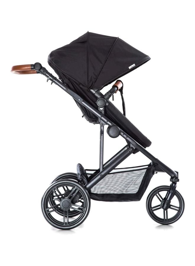 hauck Pushchair Travel System Pacific 3 Shop N Drive, 3 Wheeler, Pram Convertible To Reversible Seat, Infant Car Seat, Footmuff, Height Adjustable, Lightweight, Large Wheels, Black - Image 3