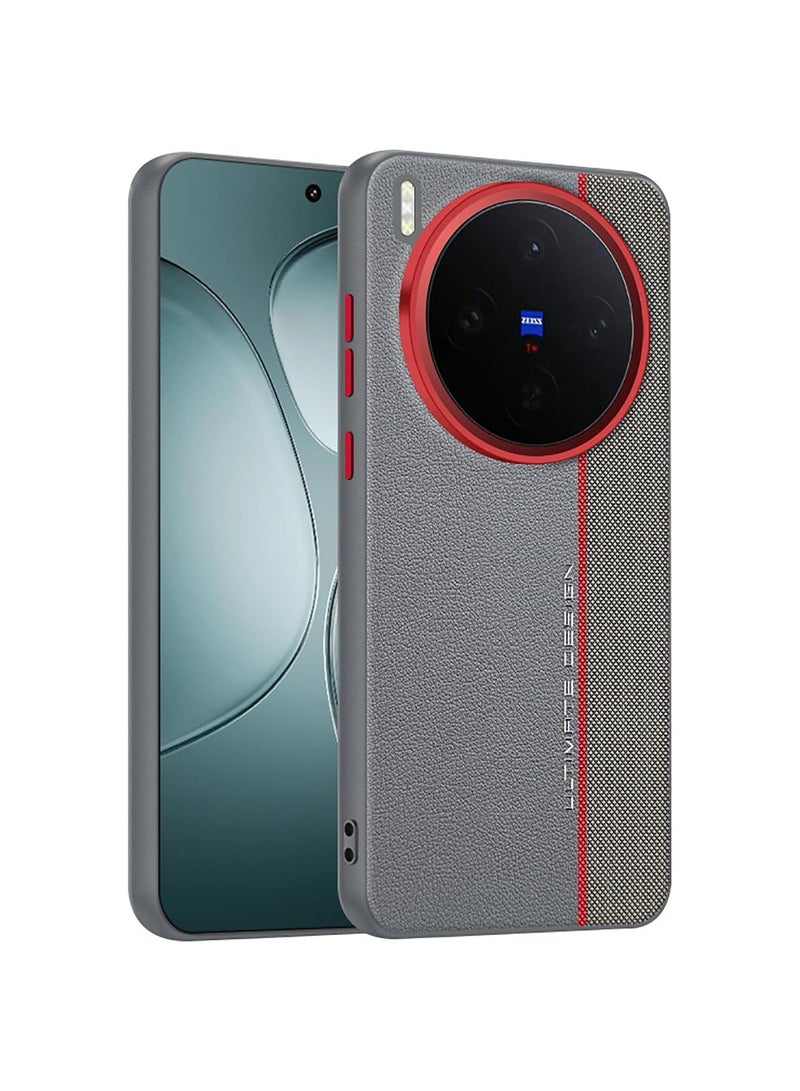 general For VIVO X300 Pro PU Leather Back Cover Durable, Shock-Resistant, Fingerprint-Resistant Lightweight and Stylish