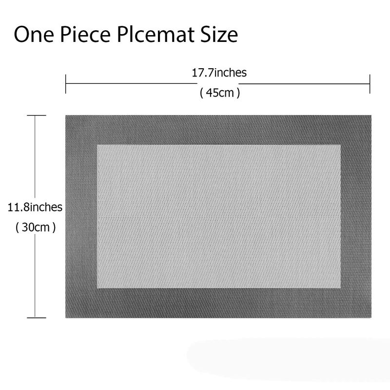 PIGCHCY Placemats Vinyl Washable Table Mats Elegant Non-Slip Placemats for Dinner Table Set of 4 (Silver) - Image 2