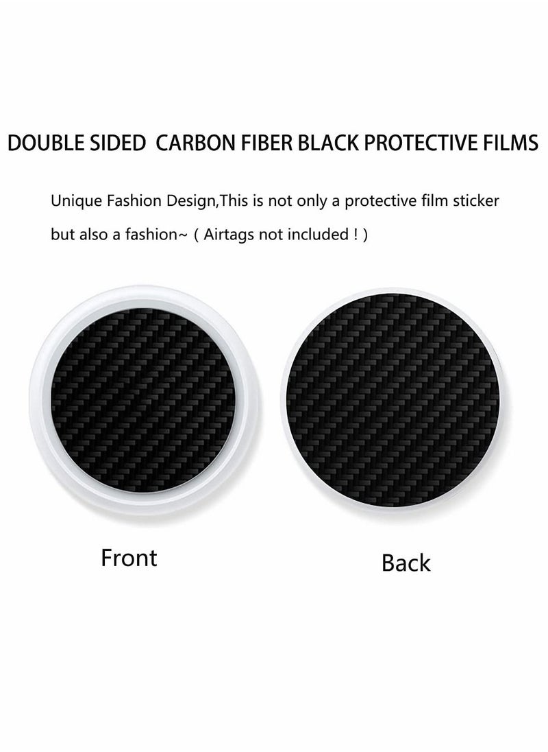 Y&D - Carbon Fiber Protective Films Compatible for Airtags Tracker,Anti-Scratch Anti-Fingerprint Waterproof Front Back Film Skin Sticker (Black,2 Pairs) - Image 1