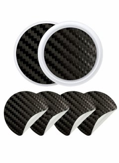 Carbon Fiber Protective Films Compatible for Airtags Tracker,Anti-Scratch Anti-Fingerprint Waterproof Front Back Film Skin Sticker (Black,2 Pairs)
