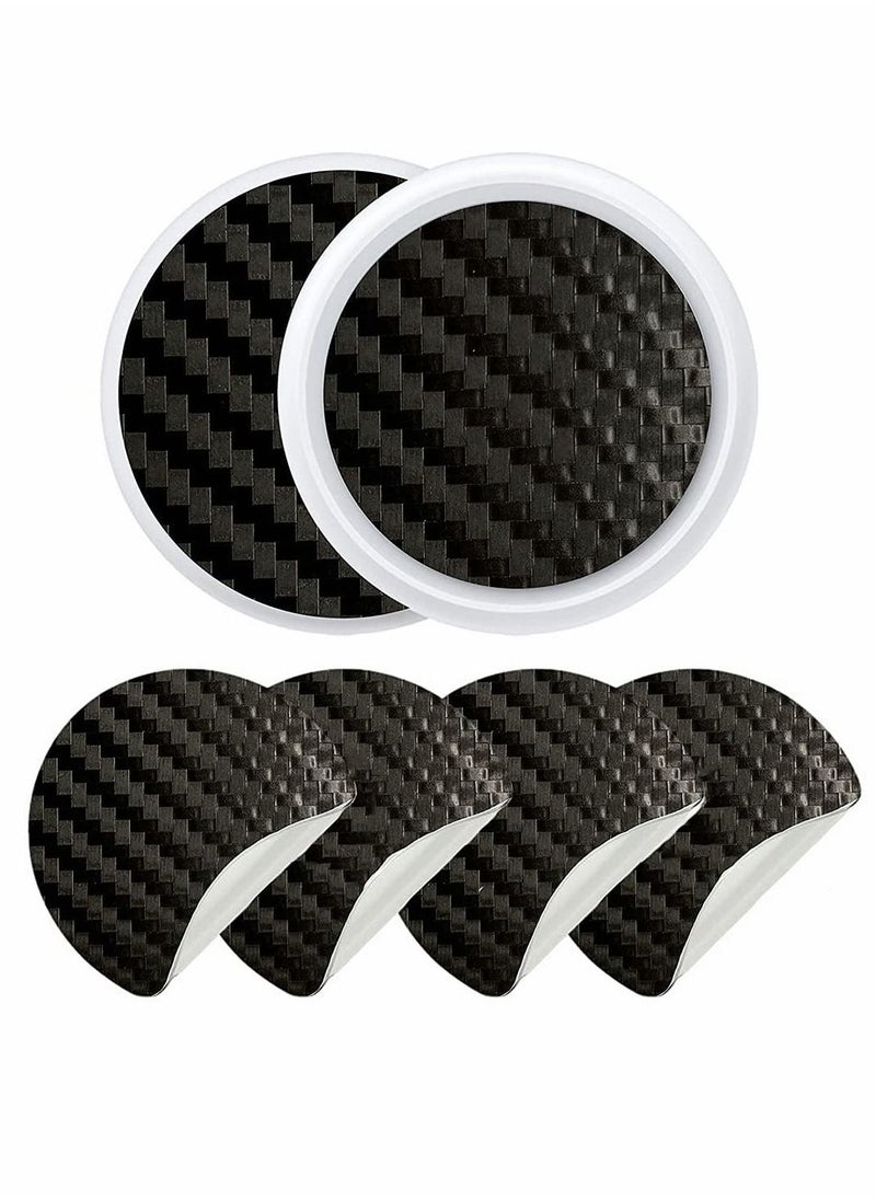Y&D - Carbon Fiber Protective Films Compatible for Airtags Tracker,Anti-Scratch Anti-Fingerprint Waterproof Front Back Film Skin Sticker (Black,2 Pairs) - Image 1